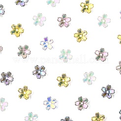 70 шт. 5-цветные прозрачные гальванические стеклянные колпачки для бусин EGLA-FS0001-55