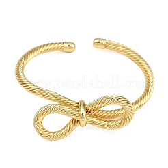 Витые латунные браслеты-манжеты&nbsp;BJEW-C112-07G