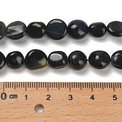 Нити бусин из натурального крашеного синего тигрового глаза G-P497-01E-74