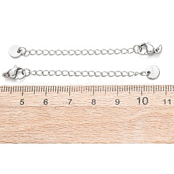 Удлинитель цепочки из нержавеющей стали 304 с плоскими круглыми подвесками.&nbsp;STAS-G383-05P
