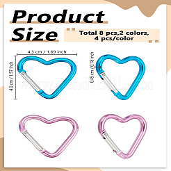 8 Stück 2 Farben Aluminiumlegierung Kletterkarabiner&nbsp;FIND-LP0008-16