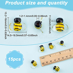 15шт ручной работы бусины лэмпворк LAMP-GO0001-15