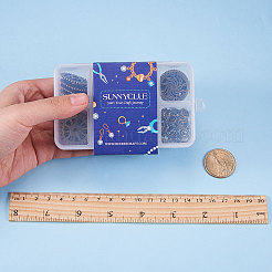DIYイヤリングとネックレスの作り方  ギアチベットスタイルの合金ペンダント  鉄製のオープン丸カンと真鍮製のピアスフック  アンティークブロンズ  11x7x3cm&nbsp;DIY-SC0004-16AB