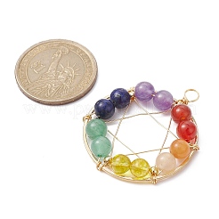 Подвески из медной проволоки с драгоценными камнями&nbsp;PALLOY-JF02304-01