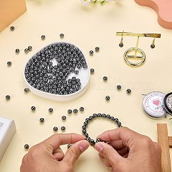 強力な伸縮性のあるビーズ弾性糸を使用した合成非磁性ヘマタイトラウンドビーズ100個。  8mm  穴：1mm&nbsp;G-SZ0002-33