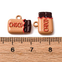 焼付塗装合金ペンダント  チョコレートチャーム  砂茶色  11x13x3.5mm  穴：1.5mm&nbsp;LS-FIND-G097-05A