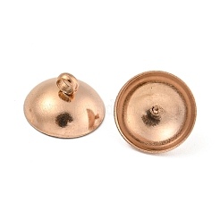 304ステンレススチールビーズキャップペンダントベイル  グローブガラスバブルカバーペンダント用  ローズゴールド  10mm  穴：1.8mm&nbsp;STAS-G224-24RG-11