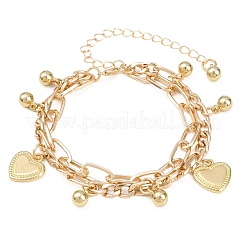 Браслеты из железа с цепочкой «фигаро» и «скрепка»&nbsp;BJEW-A156-01G