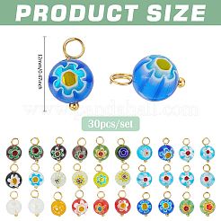 30 шт. стеклянные подвески миллефиори PALLOY-PH01855