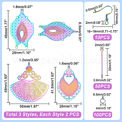 Наборы для самостоятельного изготовления филигранных сережек-подвесок DIY-UN0003-42