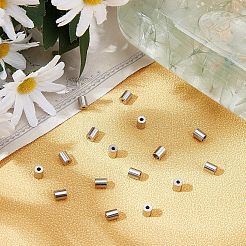 304ステンレススチールコードエンド  エンドキャップ  コラム  ステンレス鋼色  5x4mm  穴：1.5mm  内径：3mm  60個/箱&nbsp;STAS-UN0017-70P
