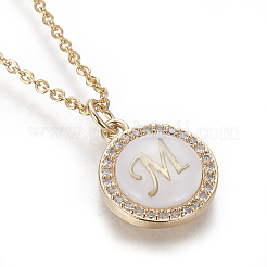Colliers pendentif initiale en laiton&nbsp;NJEW-I230-24G-M