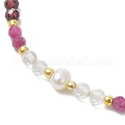 Регулируемые браслеты из плетеных бусин из натурального кварца BJEW-JB11619-02