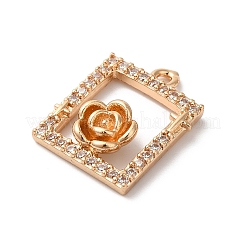 Латунные микропаве прозрачные подвески с фианитом KK-C062-068G