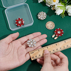 4 шт. 2-х цветные запонки из сплава со стразами HJEW-NB00213