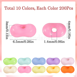 2000шт 10 цвета непрозрачные акриловые бусины MACR-SP0001-37