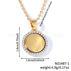 Стильные латунные подвески с микропаве из прозрачных кубических цирконий для повседневного ношения&nbsp;EA0793-2