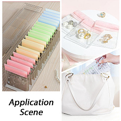 Прямоугольные прозрачные шкатулки для хранения ювелирных изделий из АБС-пластика с крышкой и ПВХ-мешочками CON-WH20001-17A