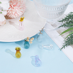 6 Stück Miniatur-Glasvasen-Ornamente in 6 Farben&nbsp;BOTT-CN0001-01