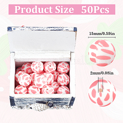 50 шт. круглые с лепестками круглые силиконовые фокусные бусины SIL-SC0001-99