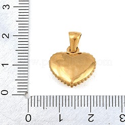 304ステンレスペンダント  ハートチャーム  ラインストーン付き  ゴールドカラー  15x15x5mm  穴：5x3mm&nbsp;STAS-K322-15B-G