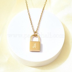 Collares colgantes de cadena rolo de acero inoxidable 304&nbsp;NJEW-S444-01G-10