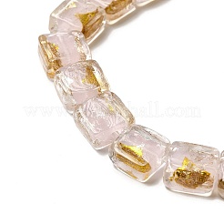 Бусины ручной работы из золотой и серебряной фольги в технике лэмпворк&nbsp;FOIL-C001-01A-07