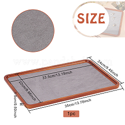 Прямоугольная деревянная с бархатными подносами для украшений ODIS-WH0038-29