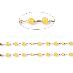 Cadena de cuentas redondas de jade natural teñido&nbsp;CHS-C006-01I