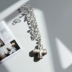 Ожерелья из сплава с текстурированным крестом и скрепкой&nbsp;FS-WGDACB3-02