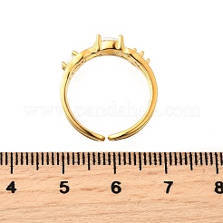 Капля 925 стерлингового серебра кубический цирконий регулируемые манжеты кольца для женщин RJEW-S631-02G