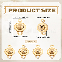 6 шт. застежка-кнопка из нержавеющей стали 201&nbsp;STAS-LP0001-40