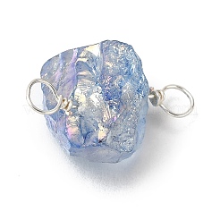 Подвески-соединители из натуральных кварцевых самородков с гальваническим покрытием&nbsp;PALLOY-JF04369-02