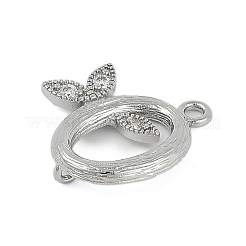 Breloques de connecteur de lettres en laiton cristal strass&nbsp;KK-S395-06P-O