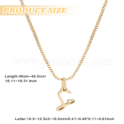 1 шт. латунная цепочка и ожерелье с подвеской в виде буквы из нержавеющей стали 304&nbsp;NJEW-LP0001-40S-G