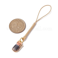 金合金エナメル携帯ストラップ  猫の形  ミックスカラー  9.9~10.3cm&nbsp;HJEW-JM02063