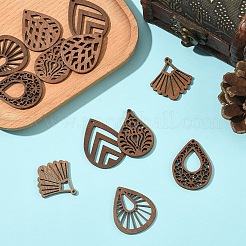 12 шт. 6 подвески из орехового дерева с лазерной резкой&nbsp;WOOD-YW0001-61