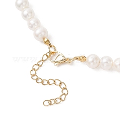 Ожерелья из натурального культивированного пресноводного жемчуга круглой формы NJEW-JN05372