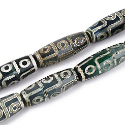 Нити бусин дзи агат в тибетском стиле G-N357-03A-01