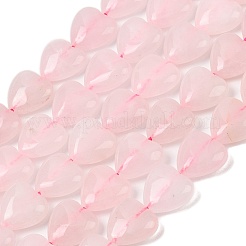 Сердце природного розовый кварц бисер пряди G-G632-03