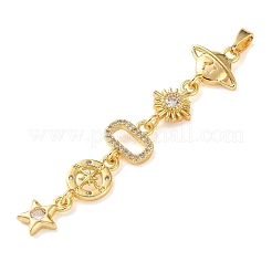 Латунные микропаве прозрачные подвески с фианитом&nbsp;KK-D101-01D-G