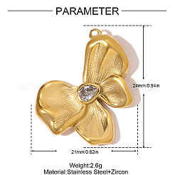 Подвески из нержавеющей стали 304 с микропаве из кубического циркония&nbsp;STAS-OY007-56G