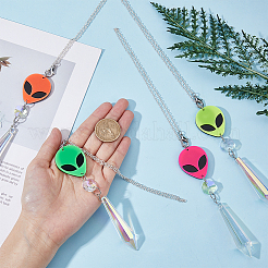 Подвесные украшения из гальванического стекла HJEW-PH01827