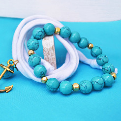 6 стиль синтетические бирюзовые бусины нити наборы TURQ-GO0001-01