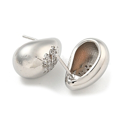 Серьга-гвоздик из латуни с микро-паве EJEW-C102-29C-P