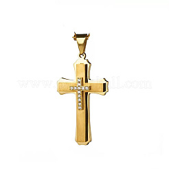 Collares con colgante de rhinestone de cristal de acero inoxidable 304 de la marca Religion para hombre&nbsp;WGAF67A-02