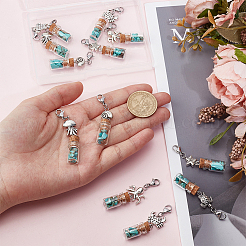 12шт 6 стиля подвески для стеклянных бутылок украшения&nbsp;HJEW-DR00152