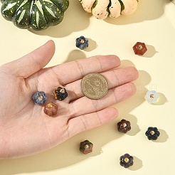 10 шт. подвески-тыквы из натуральных и синтетических драгоценных камней с золотистыми латунными дужками&nbsp;G-YW0002-45