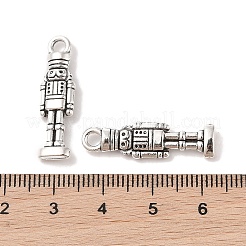 チベットのスタイル合金の兵士のペンダント  鉛フリー＆カドミウムフリー  アンティークシルバー  27x7x3mm  穴：3mm&nbsp;TIBEP-GC160-AS-RS