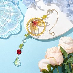 Décorations pendentifs féeriques en laiton et résine&nbsp;HJEW-TA00247-01
